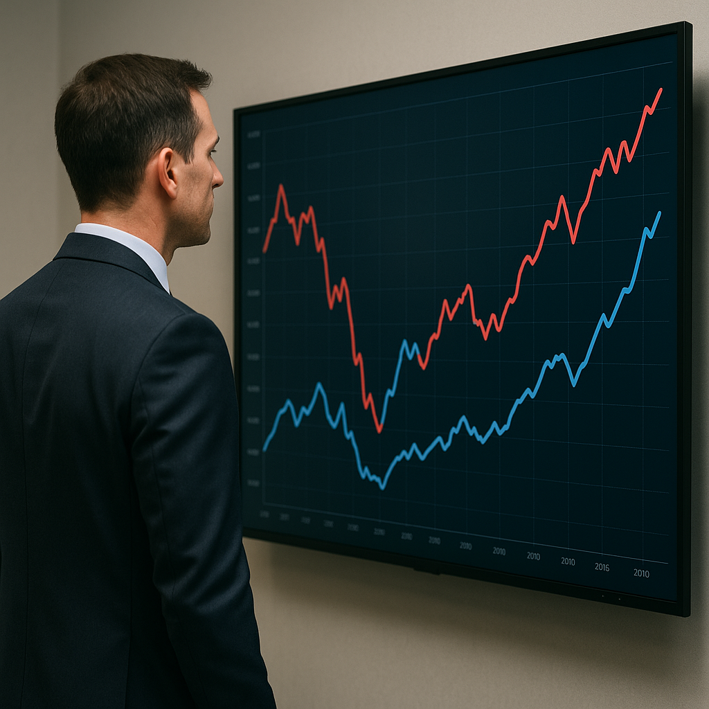 Responsable d’entreprise analysant un graphique de prix d’énergie variables sur écran