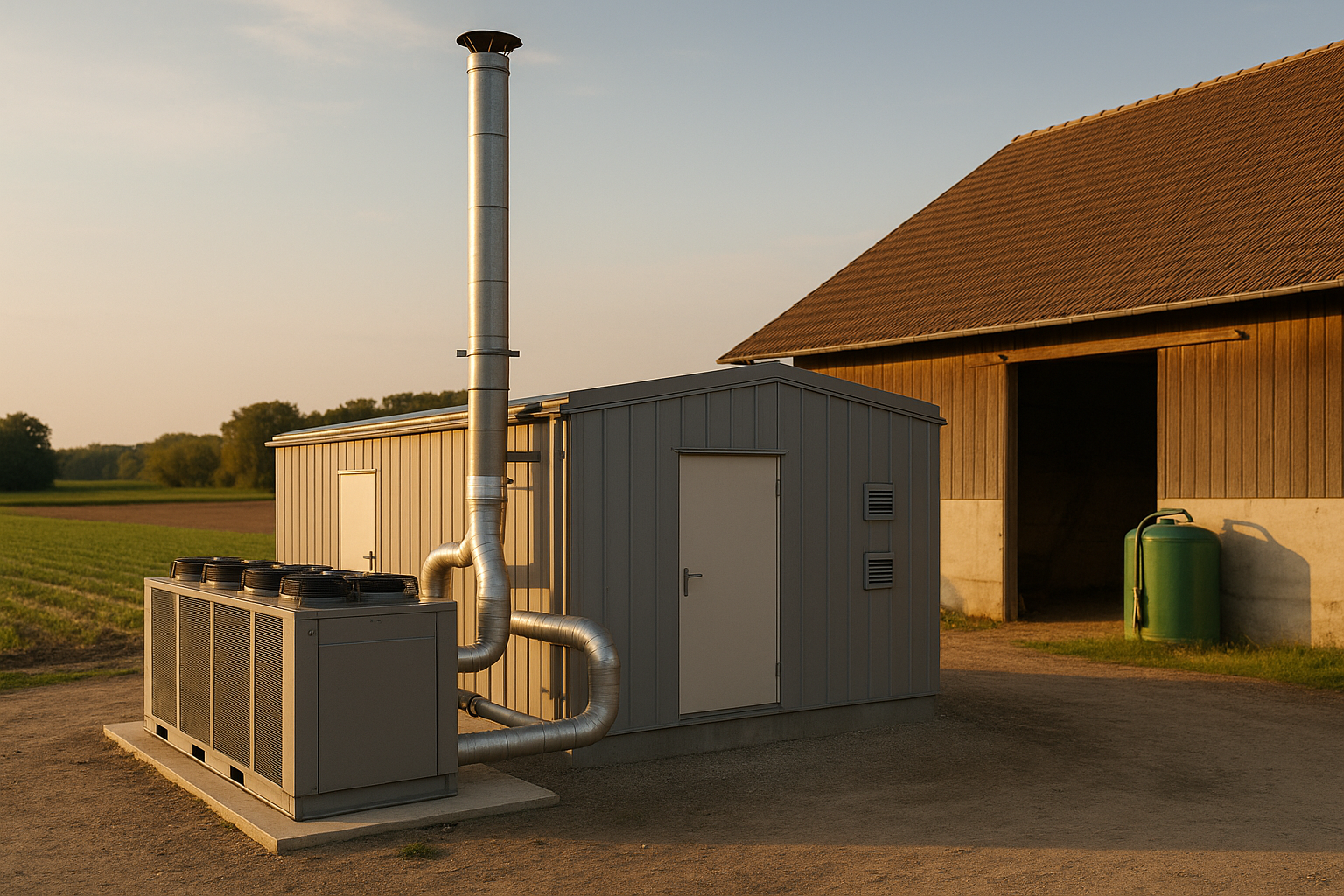 Unité de cogénération gaz biomasse pour entreprise agricole en Belgique